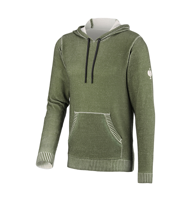T-Shirts, Pullover & Skjorter: Strik-hoody e.s.iconic + bjerggrøn 4