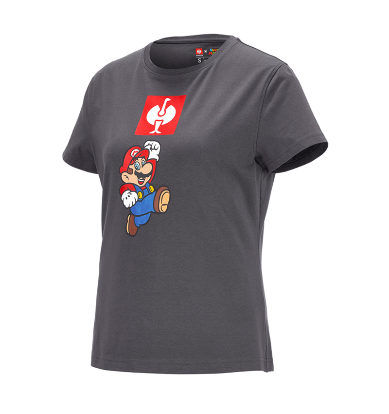 T-Shirts, Pullover & Skjorter: Super Mario T-shirt, damer + antracit 1