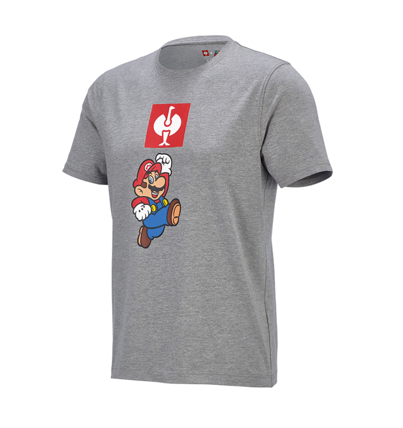 T-Shirts, Pullover & Skjorter: Super Mario T-shirt, herrer + gråmeleret 1