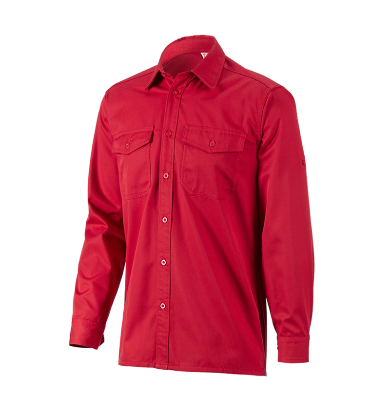 Tømrer / Snedker: Arbejdsskjorter e.s.classic, langærmet + rød