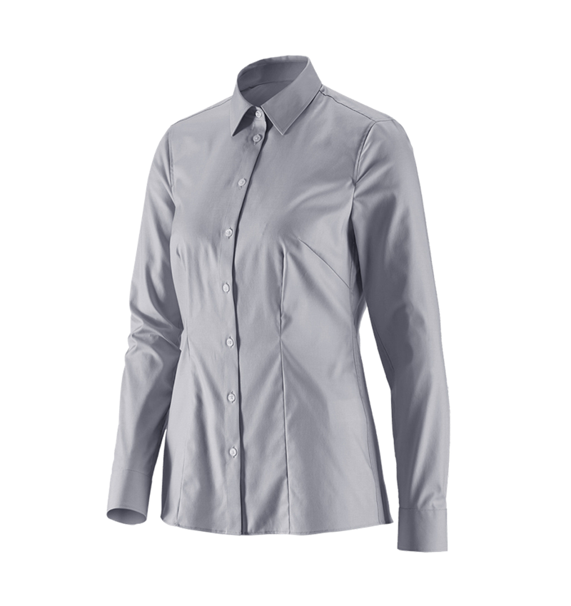 T-Shirts, Pullover & Skjorter: e.s. Businessbluse cotton stretch dam. regular fit + tågegrå 2