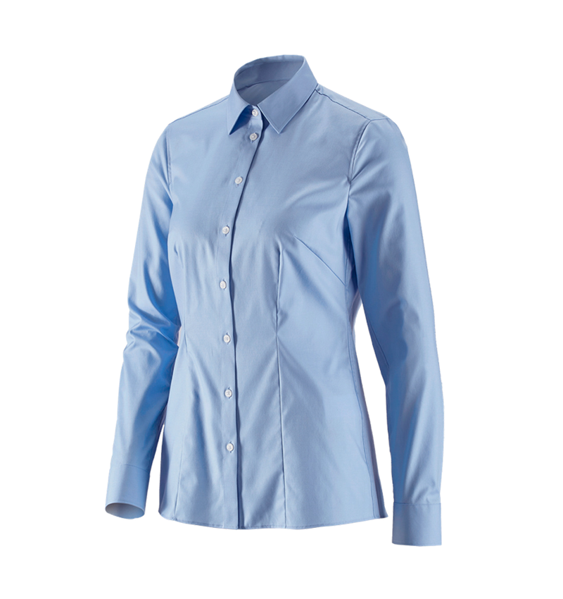 T-Shirts, Pullover & Skjorter: e.s. Businessbluse cotton stretch dam. regular fit + frostblå 2