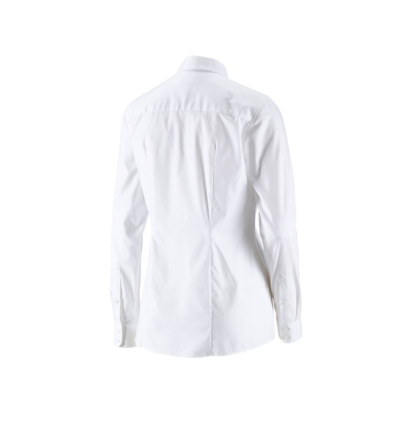 T-Shirts, Pullover & Skjorter: e.s. Businessbluse cotton stretch dam. regular fit + hvid 3