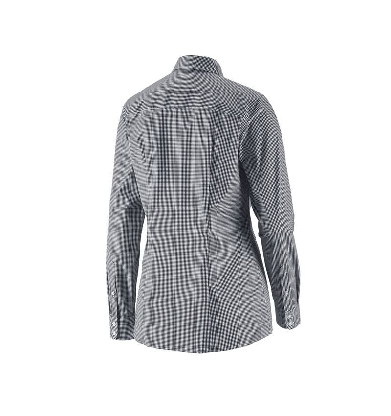 T-Shirts, Pullover & Skjorter: e.s. Businessbluse cotton stretch dam. regular fit + sort ternet 1