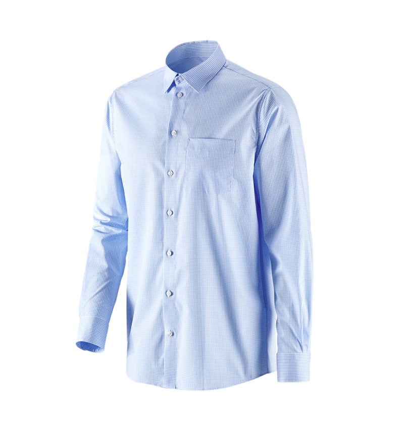 Topics: e.s. Business shirt cotton stretch, comfort fit + frostblue checked 4