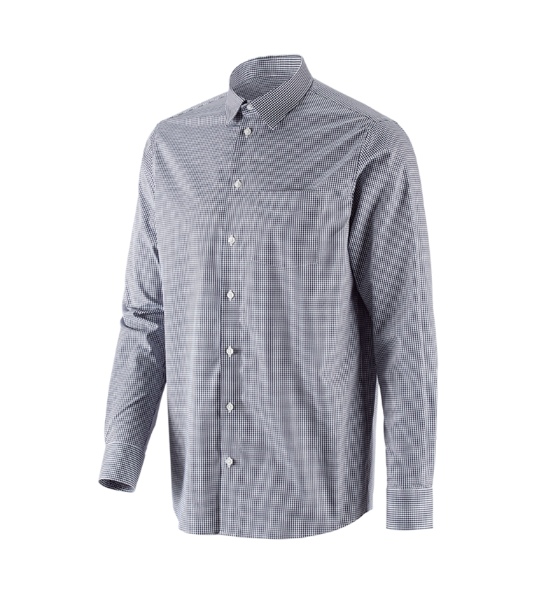 Topics: e.s. Business shirt cotton stretch, comfort fit + navy checked 4