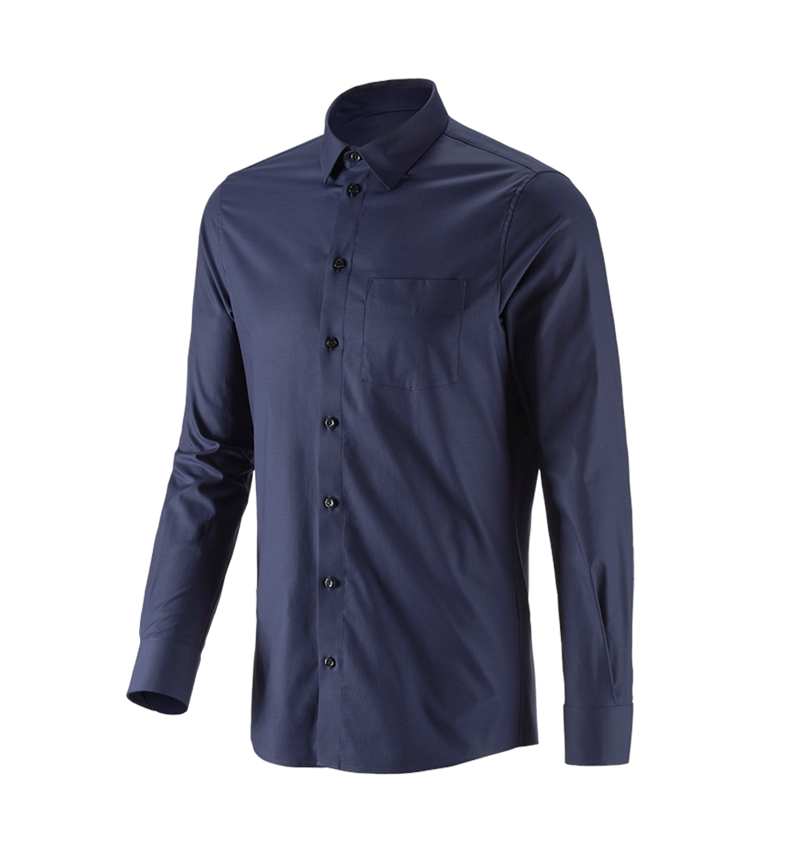 T-Shirts, Pullover & Skjorter: e.s. Business skjorte cotton stretch, slim fit + mørkeblå 4