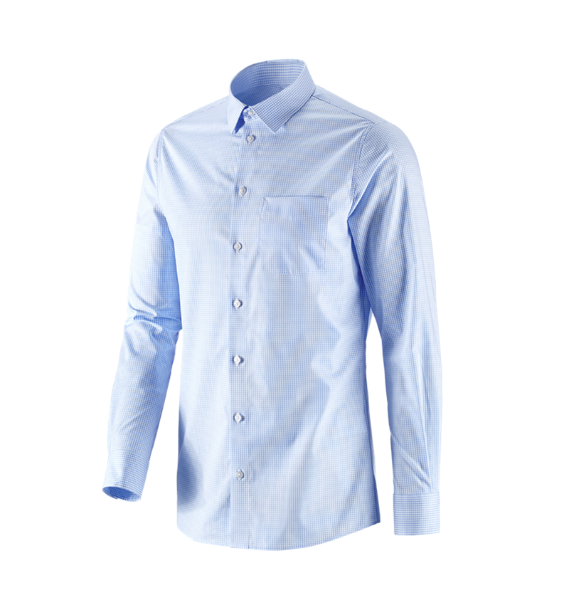 T-Shirts, Pullover & Skjorter: e.s. Business skjorte cotton stretch, slim fit + frostblå ternet 4