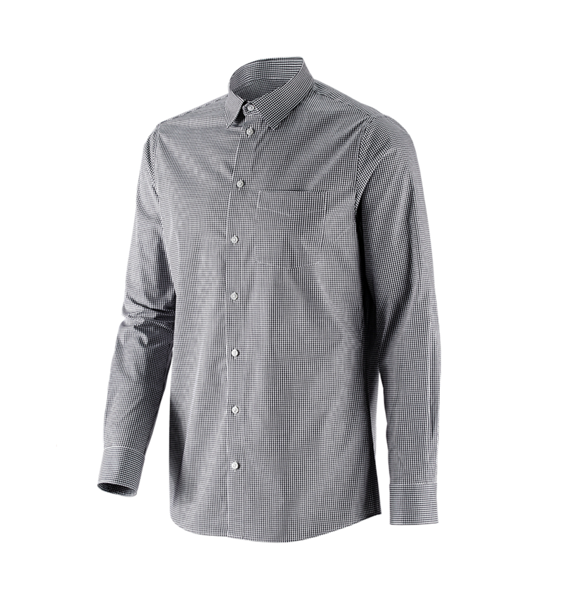 T-Shirts, Pullover & Skjorter: e.s. Business skjorte cotton stretch, regular fit + sort ternet 4