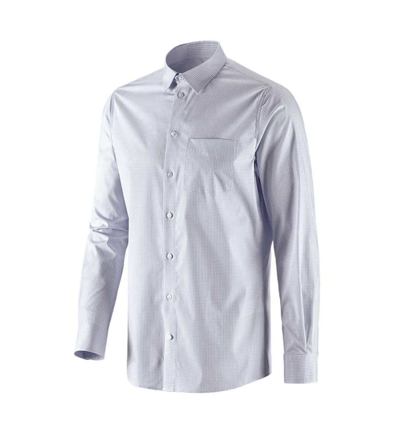Emner: e.s. Business skjorte cotton stretch, regular fit + tågegrå  ternet 4