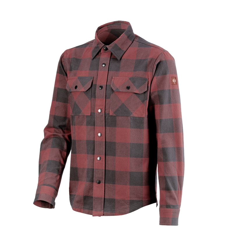 T-Shirts, Pullover & Skjorter: Karo skjorte e.s.iconic + oxidrød/karbongrå 3