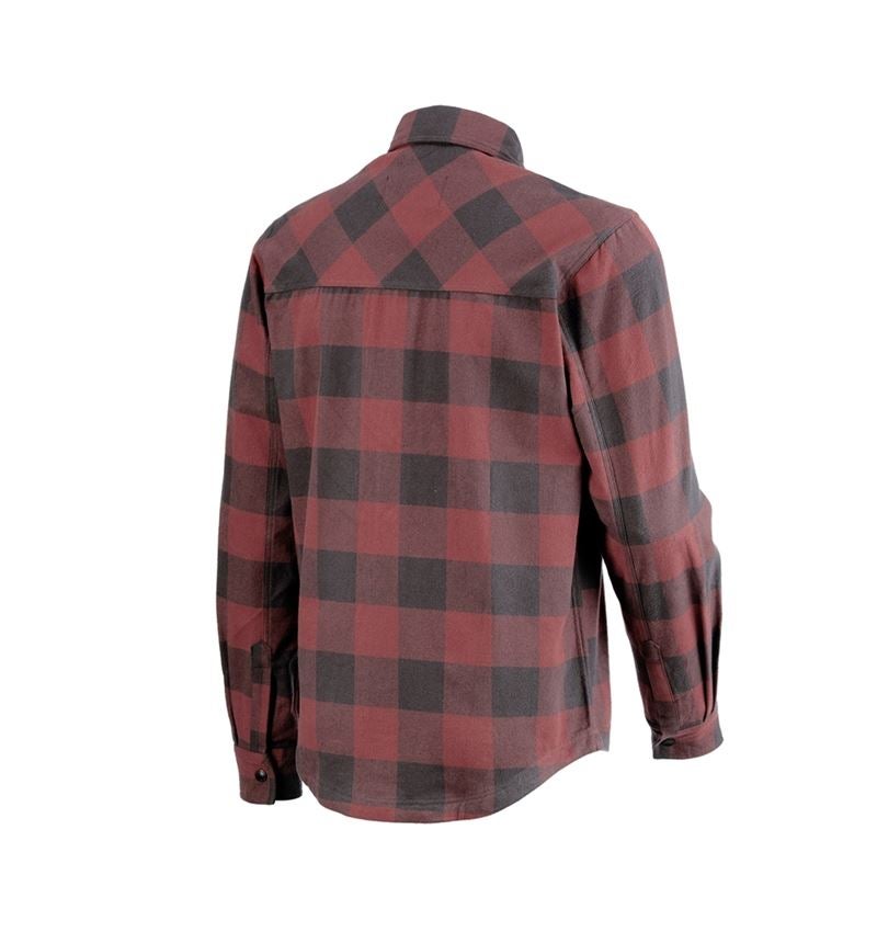 T-Shirts, Pullover & Skjorter: Karo skjorte e.s.iconic + oxidrød/karbongrå 4