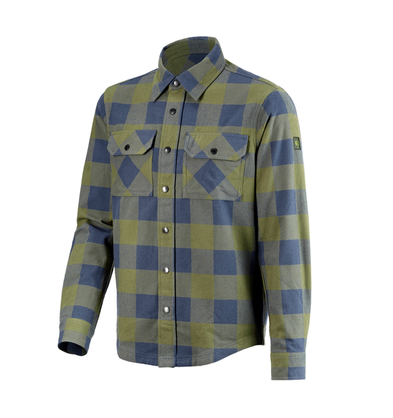 Topics: Check shirt e.s.iconic + mountaingreen/oxidblue 7