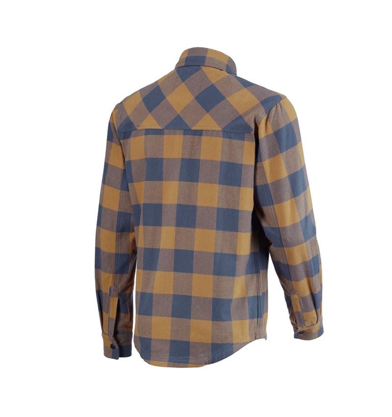 T-Shirts, Pullover & Skjorter: Karo skjorte e.s.iconic + mandelbrun/oxidblå 5