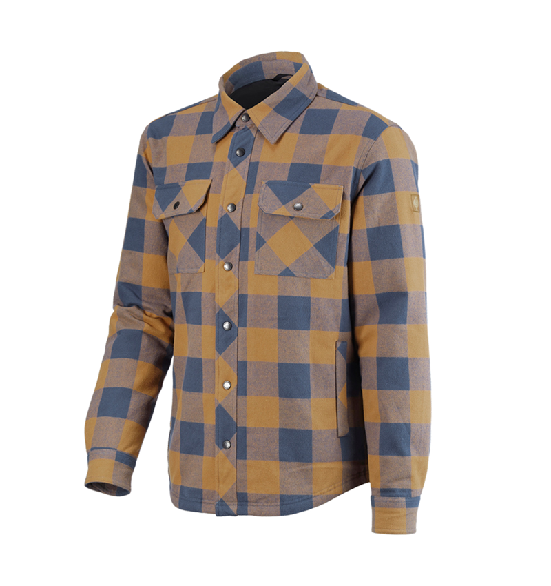 T-Shirts, Pullover & Skjorter: All-season karo skjorte e.s.iconic + mandelbrun/oxidblå 4