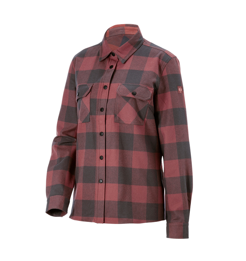 Clothing: Check shirt e.s.iconic, ladies' + oxidred/carbongrey 7