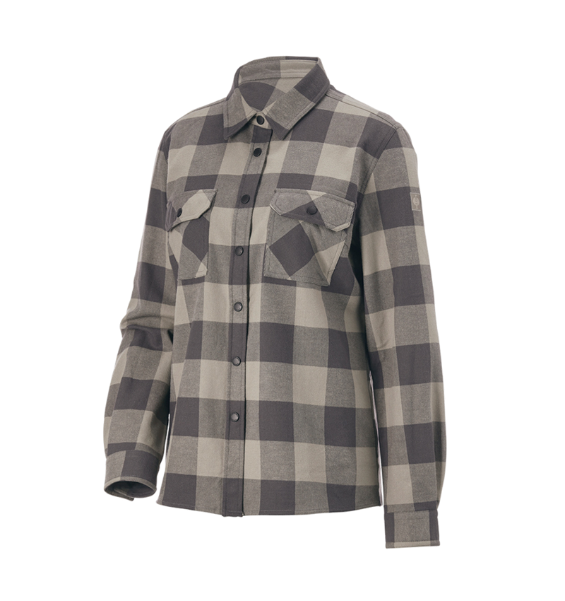 Clothing: Check shirt e.s.iconic, ladies' + dolphingrey/carbongrey 6