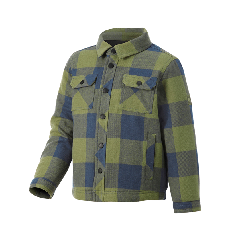 Clothing: Allseason check shirt e.s.iconic, children's + mountaingreen/oxidblue 7