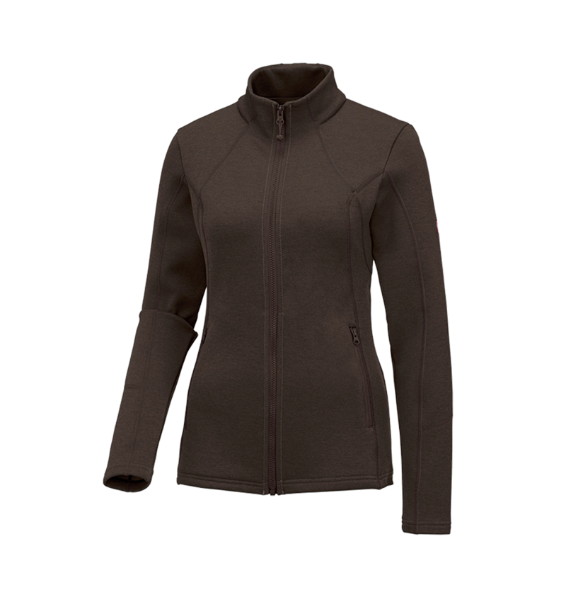 Work Jackets: e.s. Functional sweat jacket melange, ladies' + chestnut melange