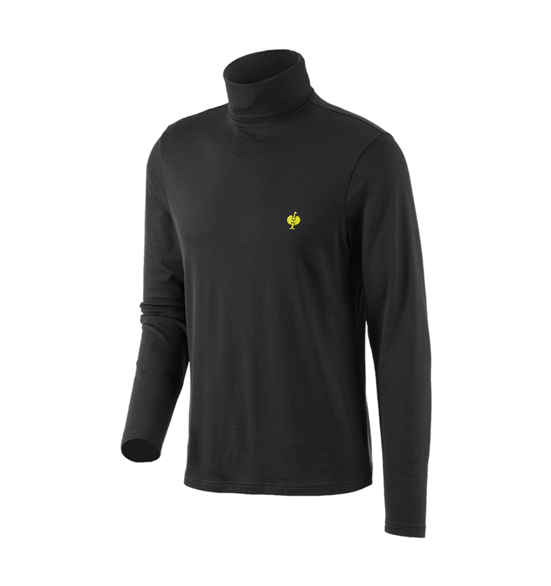 T-Shirts, Pullover & Skjorter: Rullekravetrøje Merino e.s.trail + sort/syregul 2