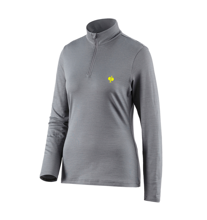 T-Shirts, Pullover & Skjorter: Trøje Merino e.s.trail, damer + basaltgrå/syregul 3