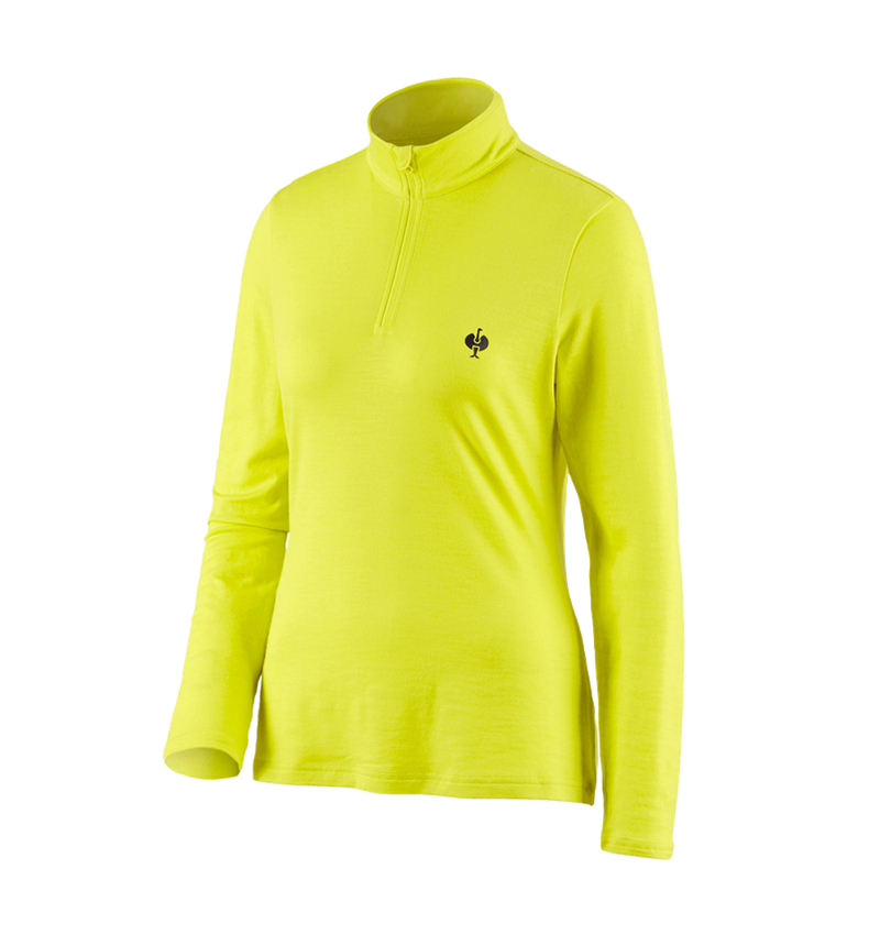 T-Shirts, Pullover & Skjorter: Trøje Merino e.s.trail, damer + syregul/sort 2