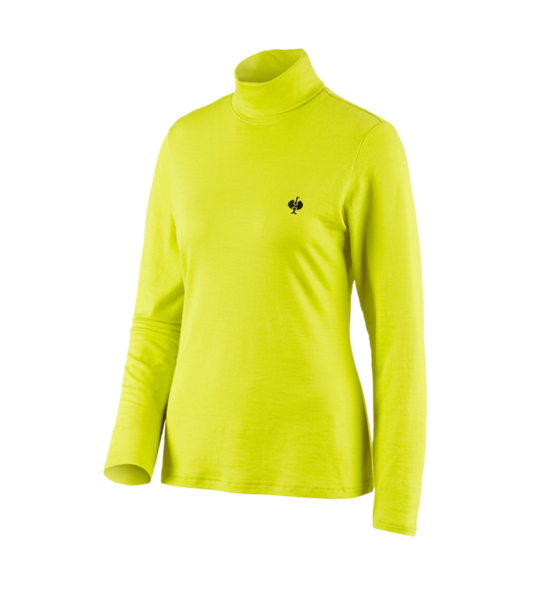 T-Shirts, Pullover & Skjorter: Rullekravetrøje Merino e.s.trail, damer + syregul/sort 3