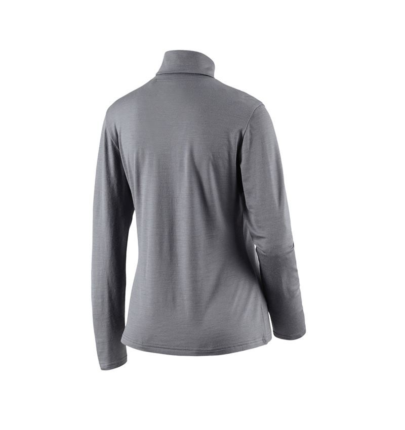 T-Shirts, Pullover & Skjorter: Rullekravetrøje Merino e.s.trail, damer + basaltgrå/syregul 3