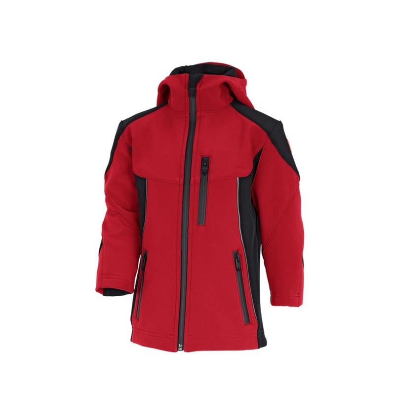 Emner: Softshell-jakke e.s.vision, børn + rød/sort