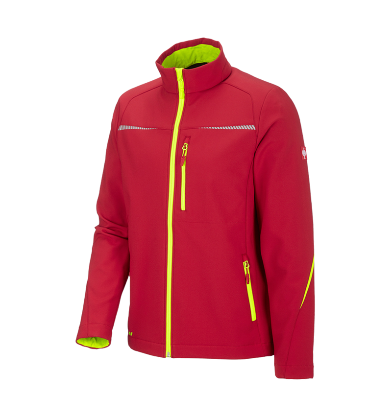 Work Jackets: Softshell jacket e.s.motion 2020 + fiery red/high-vis yellow 3