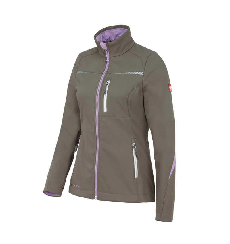 Work Jackets: Softshell jacket e.s.motion 2020, ladies' + stone/lavender 2