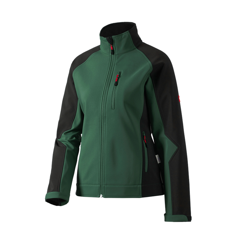 Work Jackets: Ladies' softshell jacket dryplexx® softlight + green/black 2