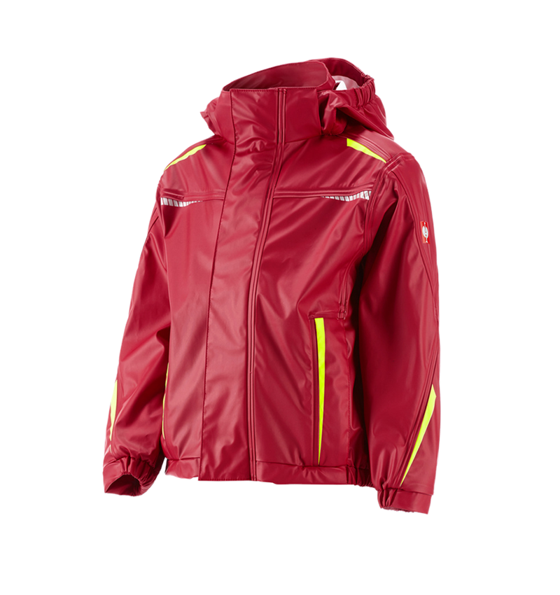 Jackets: Rain jacket e.s.motion 2020 superflex, children's + fiery red/high-vis yellow