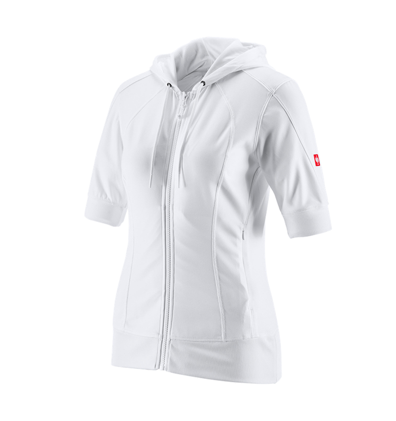 Topics: e.s.Funct. hooded jacket stripe 3/4-sleeve,ladies' + white