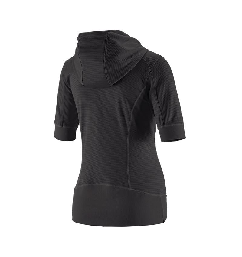 Shirts, Pullover & more: e.s.Funct. hooded jacket stripe 3/4-sleeve,ladies' + black 3