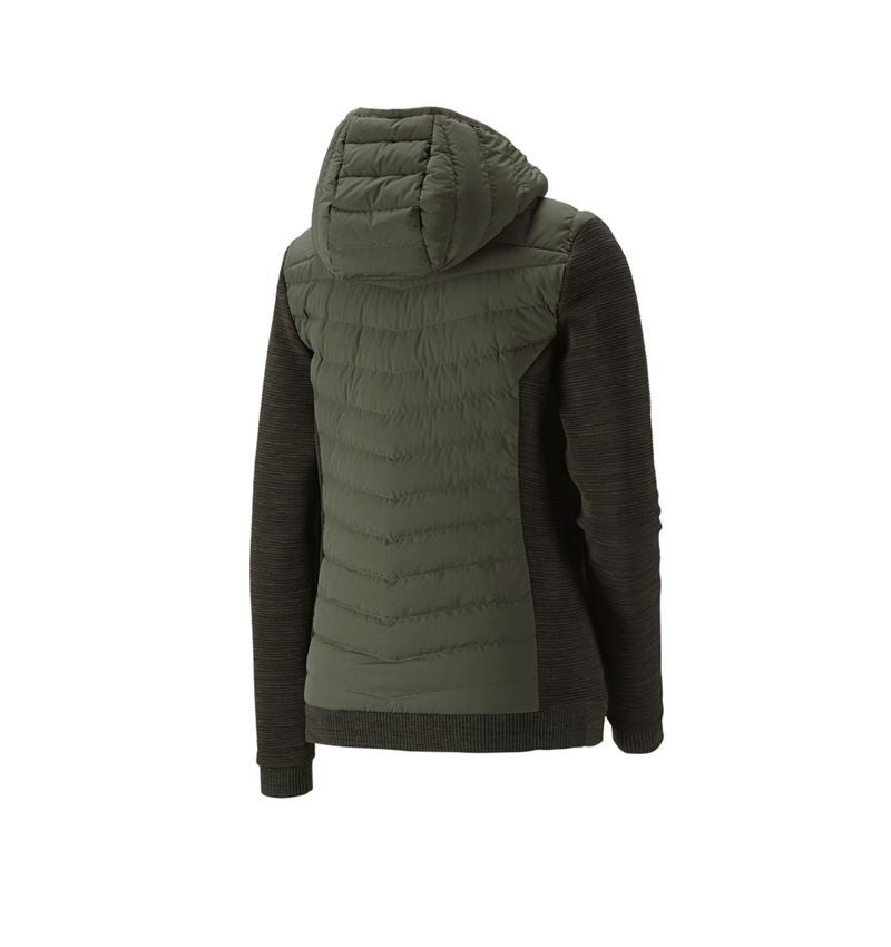 Work Jackets: Hybrid hooded knitted jacket e.s.motion ten,ladies + disguisegreen melange 3