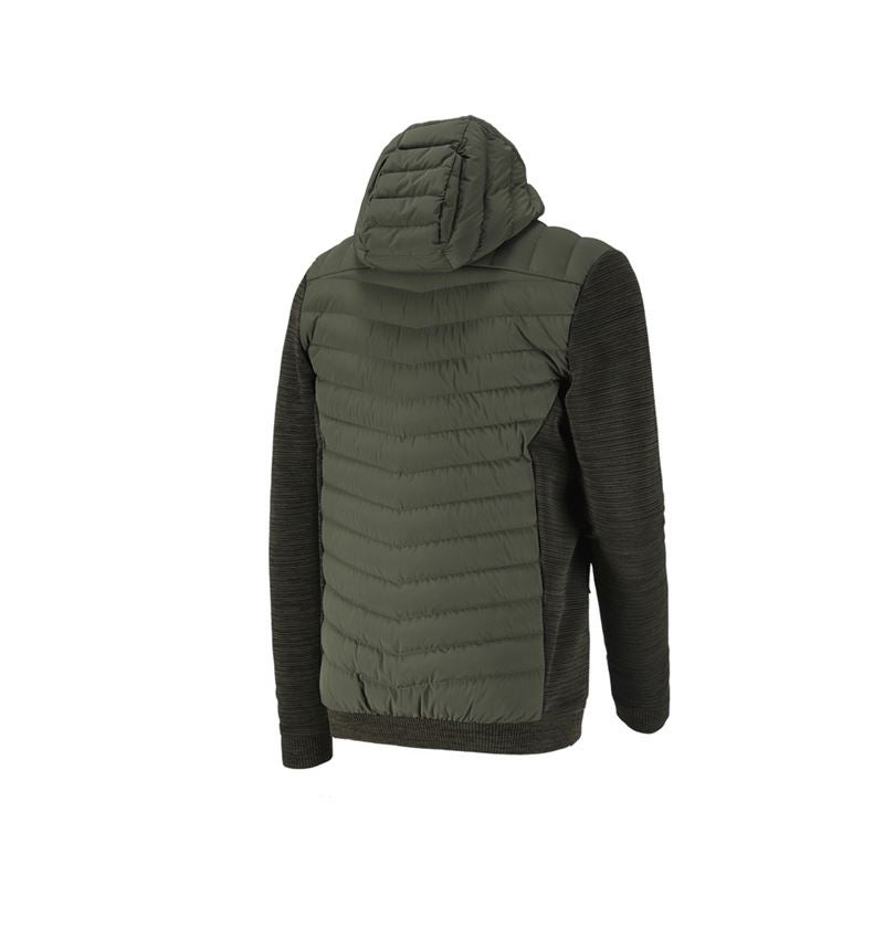 Work Jackets: Hybrid hooded knitted jacket e.s.motion ten + disguisegreen melange 2