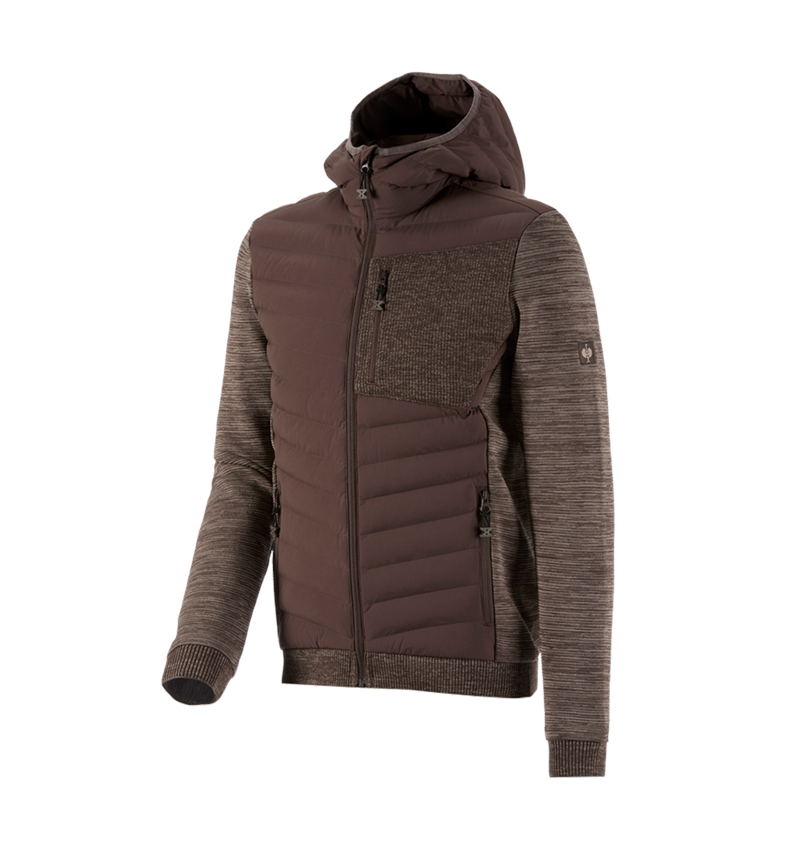 Topics: Hybrid hooded knitted jacket e.s.motion ten + chestnut melange 2