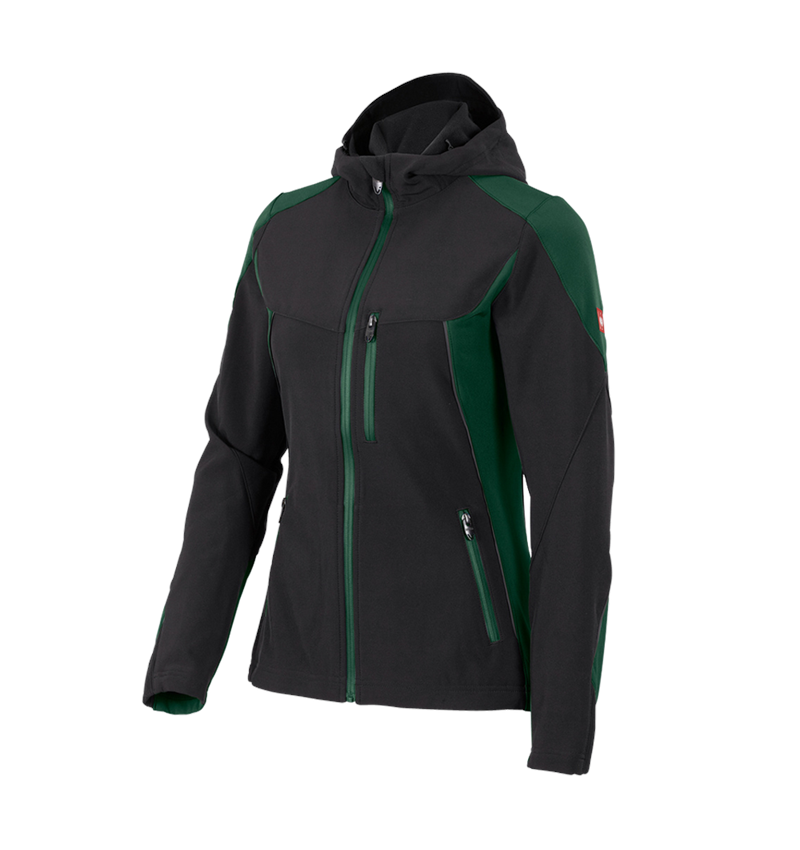 Plumbers / Installers: Softshell jacket e.s.vision, ladies' + black/green 2