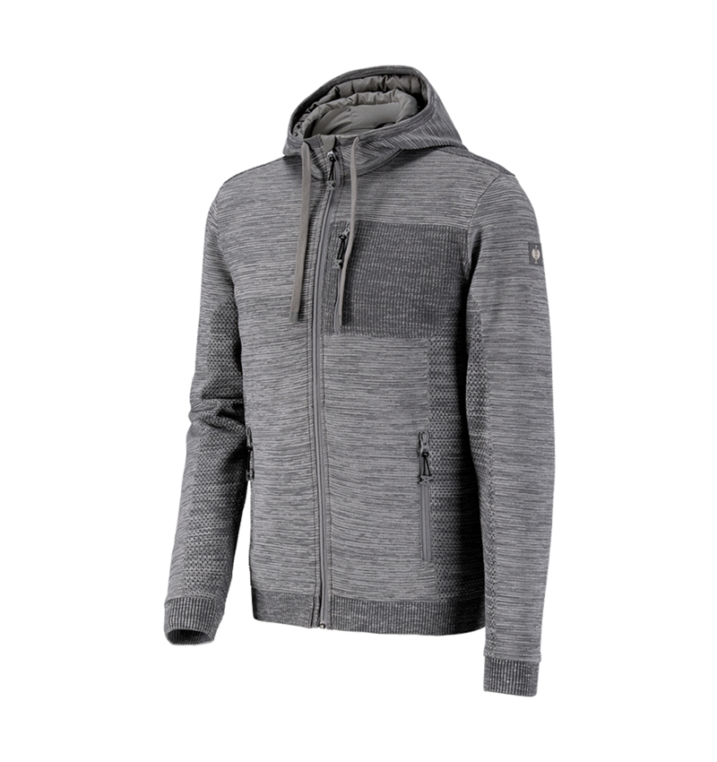 Work Jackets: Windbreaker hooded knitted jacket e.s.motion ten + granite melange 1