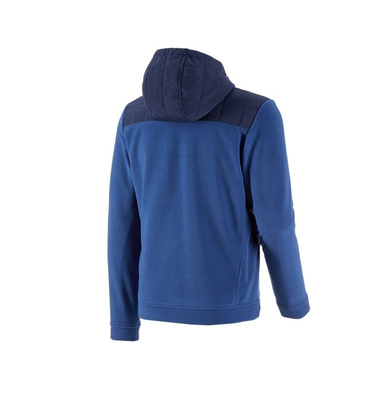 Work Jackets: Hybrid fleece hoody jacket e.s.concrete + alkaliblue/deepblue 3