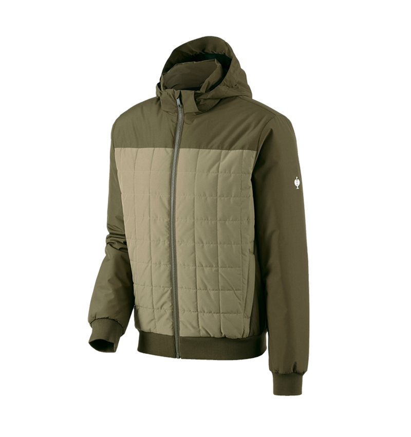 Work Jackets: Hooded pilot jacket e.s.concrete + mudgreen/stipagreen 3