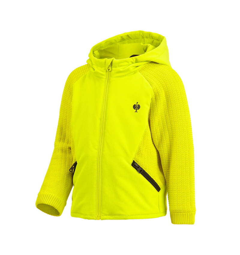 Topics: Hybrid hooded knitted jacket e.s.trail, children's + acid yellow/black 2