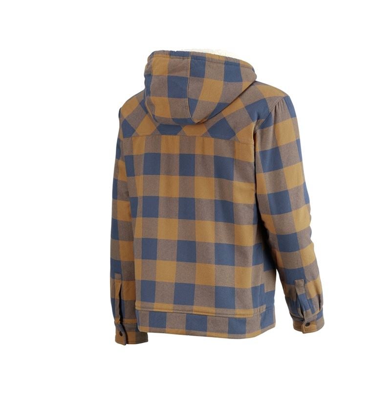 Topics: Check-hooded jacket e.s.iconic + almondbrown/oxidblue 6