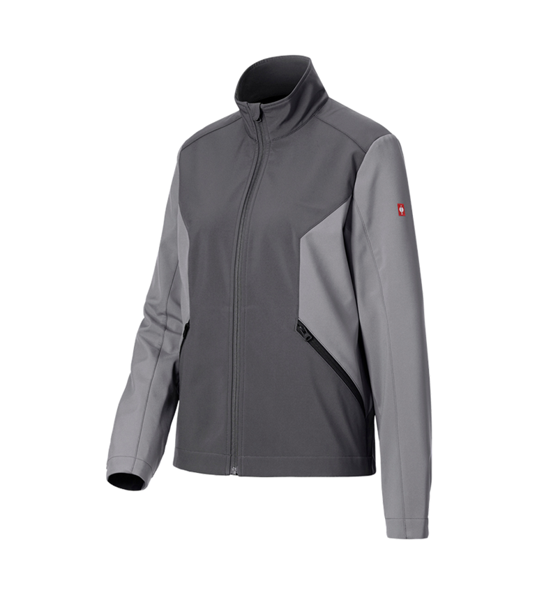 Clothing: Softshell jacket e.s.trail pure, ladies' + carbongrey/basaltgrey 8