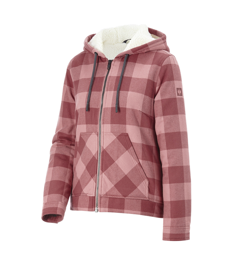 Clothing: Check-hooded jacket e.s.iconic, ladies' + quartz pink/oxidred 4