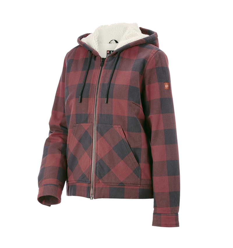 Topics: Check-hooded jacket e.s.iconic, ladies' + oxidred/carbongrey 6