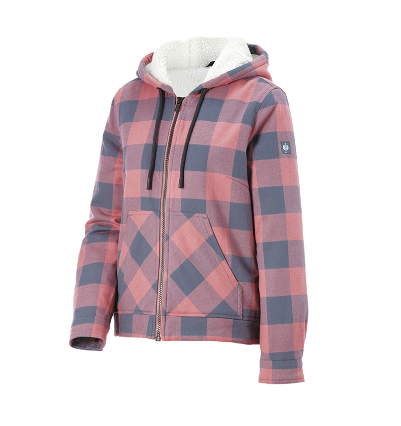 Topics: Check-hooded jacket e.s.iconic, ladies' + quartz pink/oxidblue 3