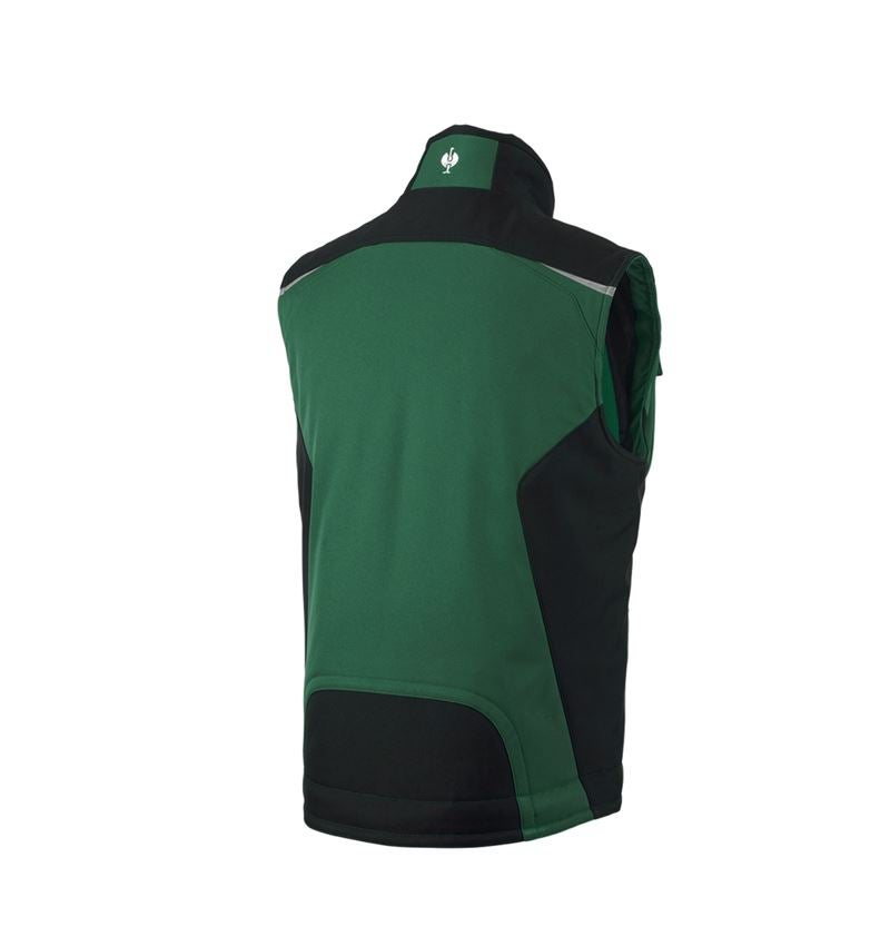 Work Body Warmer: Softshell bodywarmer e.s.motion + green/black 3