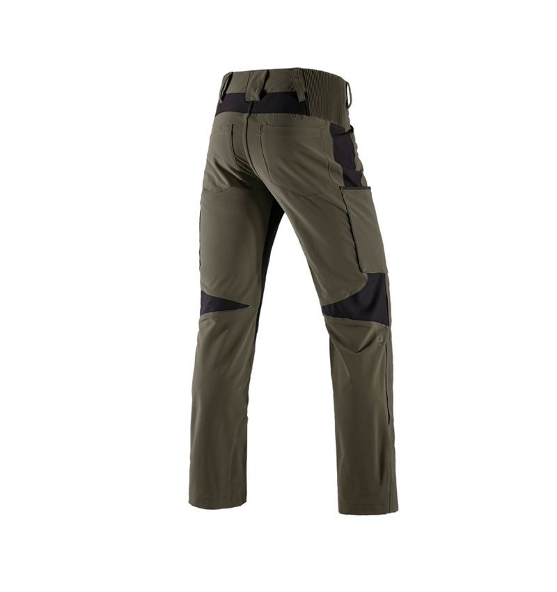 Work Trousers: Cargo trousers e.s.vision stretch, men's + moss/black 3